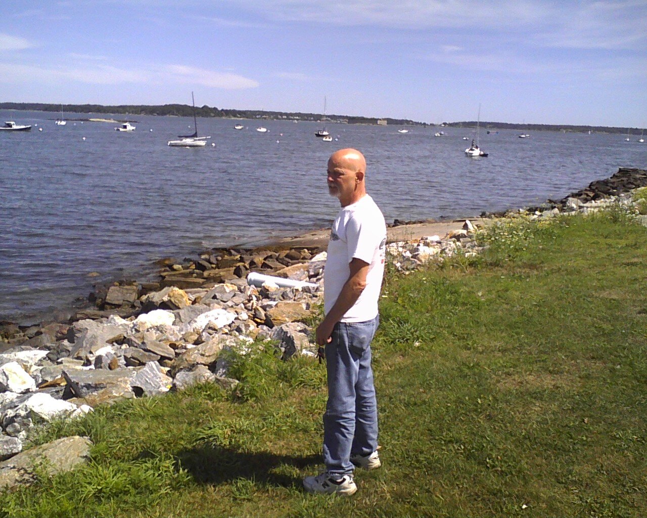 David standing by the water